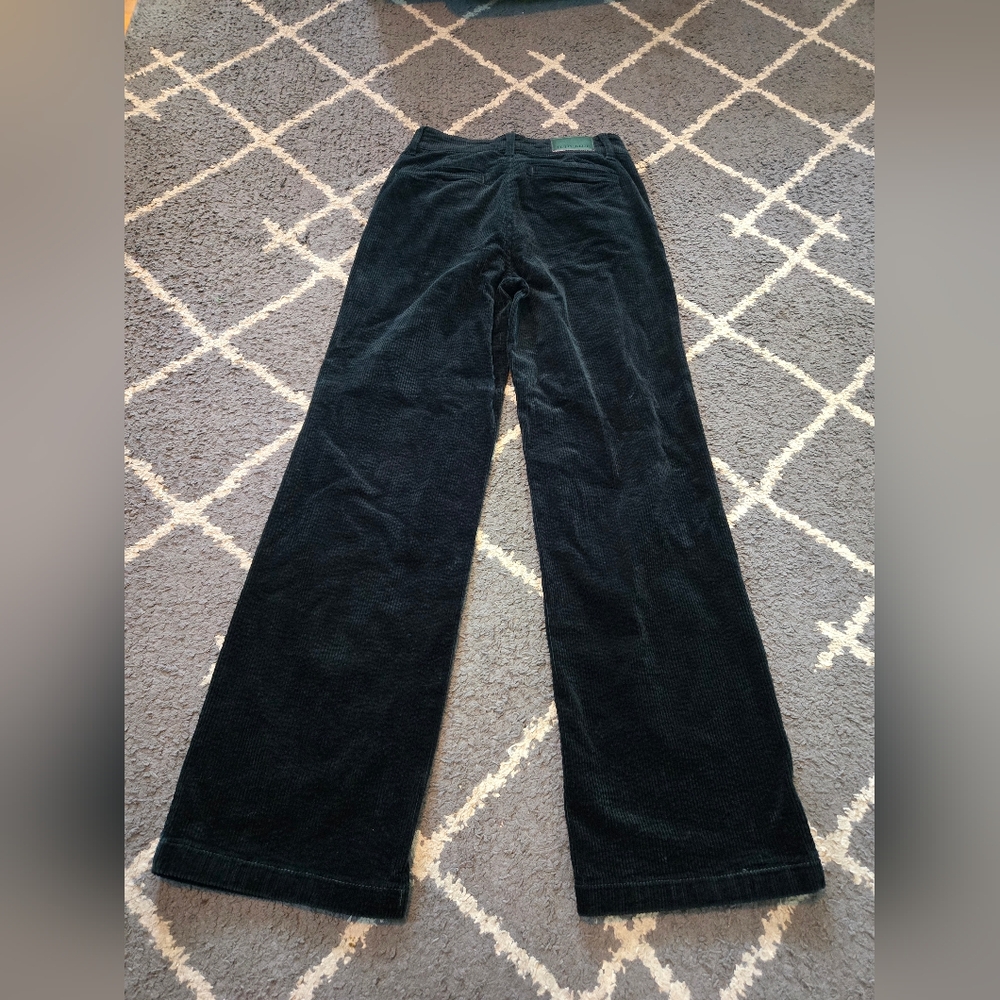 Judy Blue Corduroy Pants Women Sz 5/27 Wide Leg High Rise Emerald Green Stretch - Picture 8 of 12